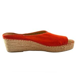 Franco Sarto Women's Orange Espadrille Wedge Sandal Sz 10